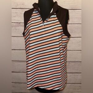 Striped Sleeveless by Lopez Size XL, Moisture Wicking, Golf Shirt, Lightweight